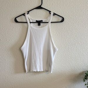 Forever 21 White Ribbed Tank Top